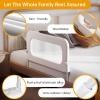 Baby Bed Guard Rail for Toddler - 32in Adjustable Heights, Swing Down Bedrail, Extra Tall Child Safety Side Railing Guards for Kids - Toddler Bed Rail for Queen, King, Twin, and Bunk Size Beds - Full view 3