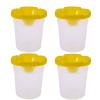 BE-TOOL 4 Pcs Non Spill Paint Pots with Double Cover Art Supplies Paint Cups with Lids for Paint Tinting Cup Cleaning Brushes 250 ML (Yellow) view 1