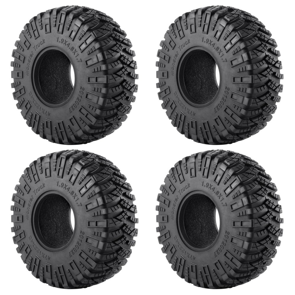 4pcs 1.9inches Wheel Rubber Tires with Sponge for 1/10 Axial SCX10III AXI03007 Crawler Upgrade
