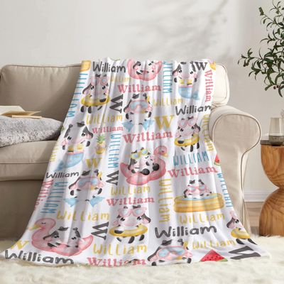 Todeyya Baby Cow Baby Blanket Gifts Custom Cow Toddler Blankets for Boys Baby Cow Plush Throw Blanket, Baby Cow Bedding Room Decor for Boys 30"x40" for Babyt