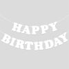 Adecortalk White Happy Birthday Banner Sign Birthday Backdrop Party Supplies for Kids Boys Girls Birthday Party Decorations view 1
