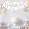 Adecortalk White Happy Birthday Banner Sign Birthday Backdrop Party Supplies for Kids Boys Girls Birthday Party Decorations view 4