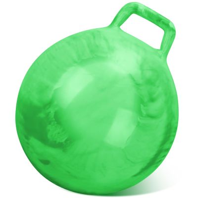 Gemscream Kids Bouncy Hopper Ball with Handle Jumping Hopping Exercise Balls for Toddlers Boys Girls Indoor Outdoors Sports School Games Exercise Gifts(18 Inch,Marbled Green)