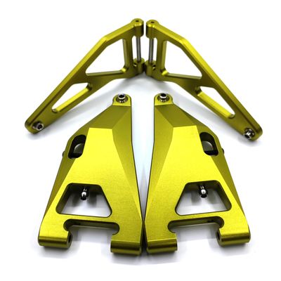 KEBEILEE CNC 7075#Aluminum Front Upper&Lower Arms for LOSI Super Baja Rey2.0 1/6 (Yellow)