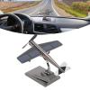 Miskall Solar Airplane, Airplane Ornaments, Rotating Propellers Zinc Alloy Plastic Easy Assembly Solar Powered Aircraft for Car Tabletop Office view 2