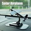 Miskall Solar Airplane, Airplane Ornaments, Rotating Propellers Zinc Alloy Plastic Easy Assembly Solar Powered Aircraft for Car Tabletop Office view 3