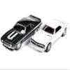 1969 Chevy Camaro Fathom Green Metallic with White Stripes and 1967 Chevy Camaro White with Black Nose Stripe Yenko Series Set of 2 Cars 1/64 Diecast Model Cars by Johnny Lightning JLPK019-JLSP276A view 1