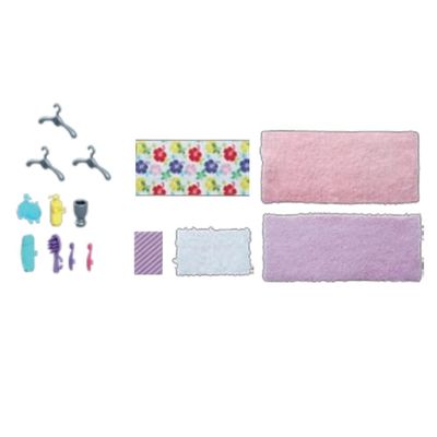 Replacement Parts for Barbie Dreamhouse Playset - GRG93 ~ Barbie Size Accessories ~ Bathroom Supplies, Blankets and Rugs