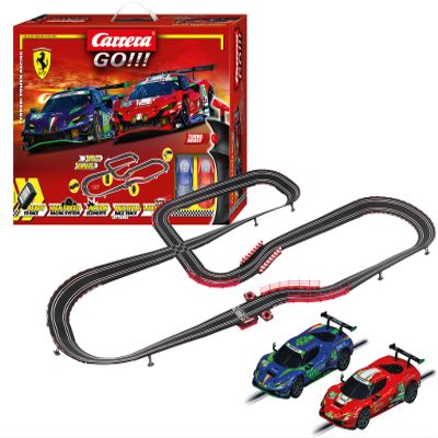 Carrera GO Electric Powered Slot Car Racing Kids Toy Race Track Set 1:43 Scale, Ferrari Power Racing