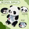 9.8'' Panda Dolls with Love Heart Scarf, Soft Stuffed Plush Animal Toys Plushies Birthday Gifts for Her/Girlfriend Lover Mom Kids (Blue) view 4