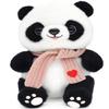 9.8'' Panda Dolls with Love Heart Scarf, Soft Stuffed Plush Animal Toys Plushies Birthday Gifts for Her/Girlfriend Lover Mom Kids (Pink) view 1