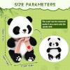 9.8'' Panda Dolls with Love Heart Scarf, Soft Stuffed Plush Animal Toys Plushies Birthday Gifts for Her/Girlfriend Lover Mom Kids (Pink) view 3