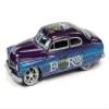 1949 Mercury Coupe Custom Purple Metallic with Graphics Pop Culture 2022 Release 1 1/64 Diecast Model Car by Johnny Lightning JLPC006-JLSP238 view 1