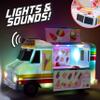 Maxx Action 12 Ice Cream Food Truck, Lights and Sound, Includes 16 Pieces with Miniature Food, Imaginative Food Play for Girls and Boys 3+ view 3