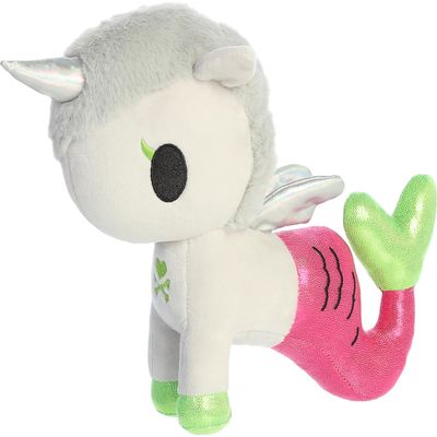 Aurora Enchanting Tokidoki Mermicorno Deejay Stuffed Animal - Bright & Colorful Design - Showpiece Plush - White 9.5 Inches