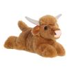 Aurora Adorable Mini Flopsie Highland Cow Stuffed Animal - Playful Ease - Timeless Companions - Brown 8 Inches view 1