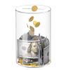 2 PCS Clear Acrylic Piggy Bank for Adults Kids, Clear Money Saving Jar Must Break to Open, Unopenable Piggy Bank for Cash Coins view 2