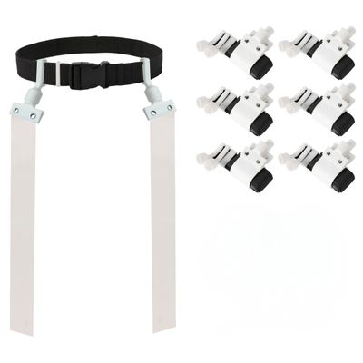 6 Pop Flag Football Set-Complete (10 Player/12 Player/14 Player) Flag Belts and Flags Set (White)