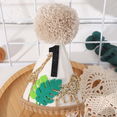 Agvgaza Safari Wild 1st Birthday Hat - Jungle First Birthday Party Hat, Wild One Decor for Boys & Girls, Cake Smash Photo Prop, Baby Shower & Safari Theme Decor