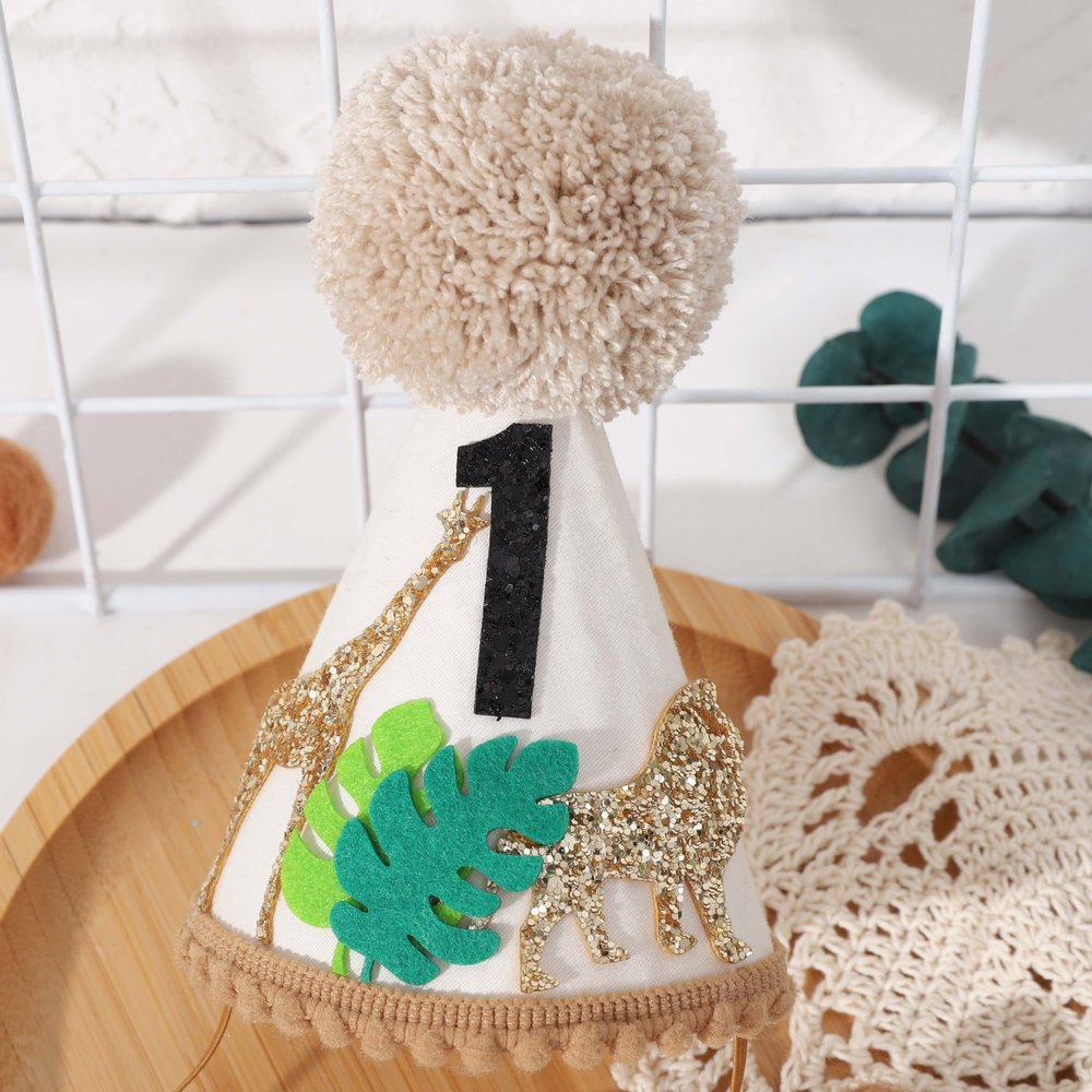 Agvgaza Safari Wild 1st Birthday Hat - Jungle First Birthday Party Hat, Wild One Decor for Boys & Girls, Cake Smash Photo Prop, Baby Shower & Safari Theme Decor