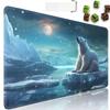 for MTG Playmat + Drawstring Travel Pouch + 6 Dice Counter, for Tabletop Trading Card Game Playmats or Large Mouse Pad, Anti-Slip Rubber 24 x 14 in, Cute Polar Bear for TCG Playmat view 1