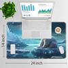 for MTG Playmat + Drawstring Travel Pouch + 6 Dice Counter, for Tabletop Trading Card Game Playmats or Large Mouse Pad, Anti-Slip Rubber 24 x 14 in, Cute Polar Bear for TCG Playmat view 2
