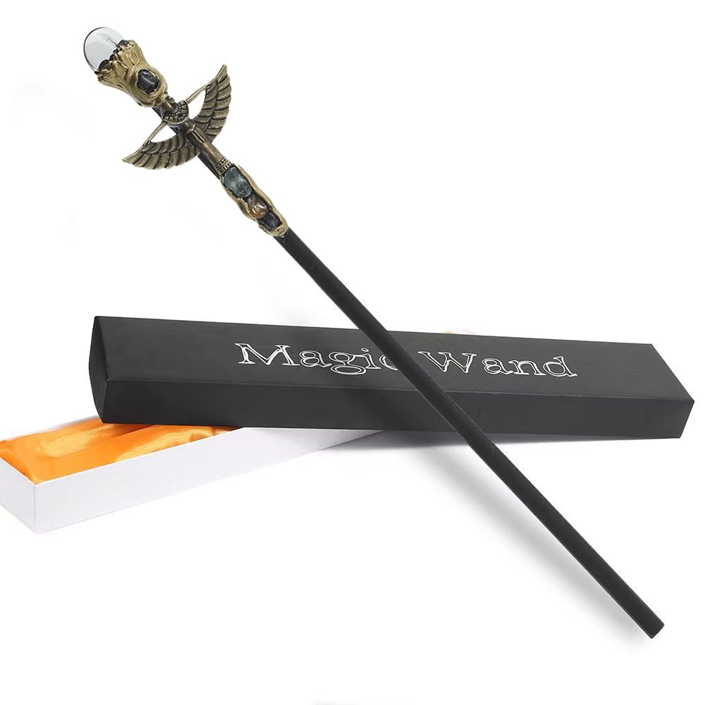Bubbmi Witch Magic Wand with Crystal, Gemstone Wizard Halloween Christmas Cosplay Accessories Sorcerer Collection Witchcraft Props with Gift Box(white1 GQT)