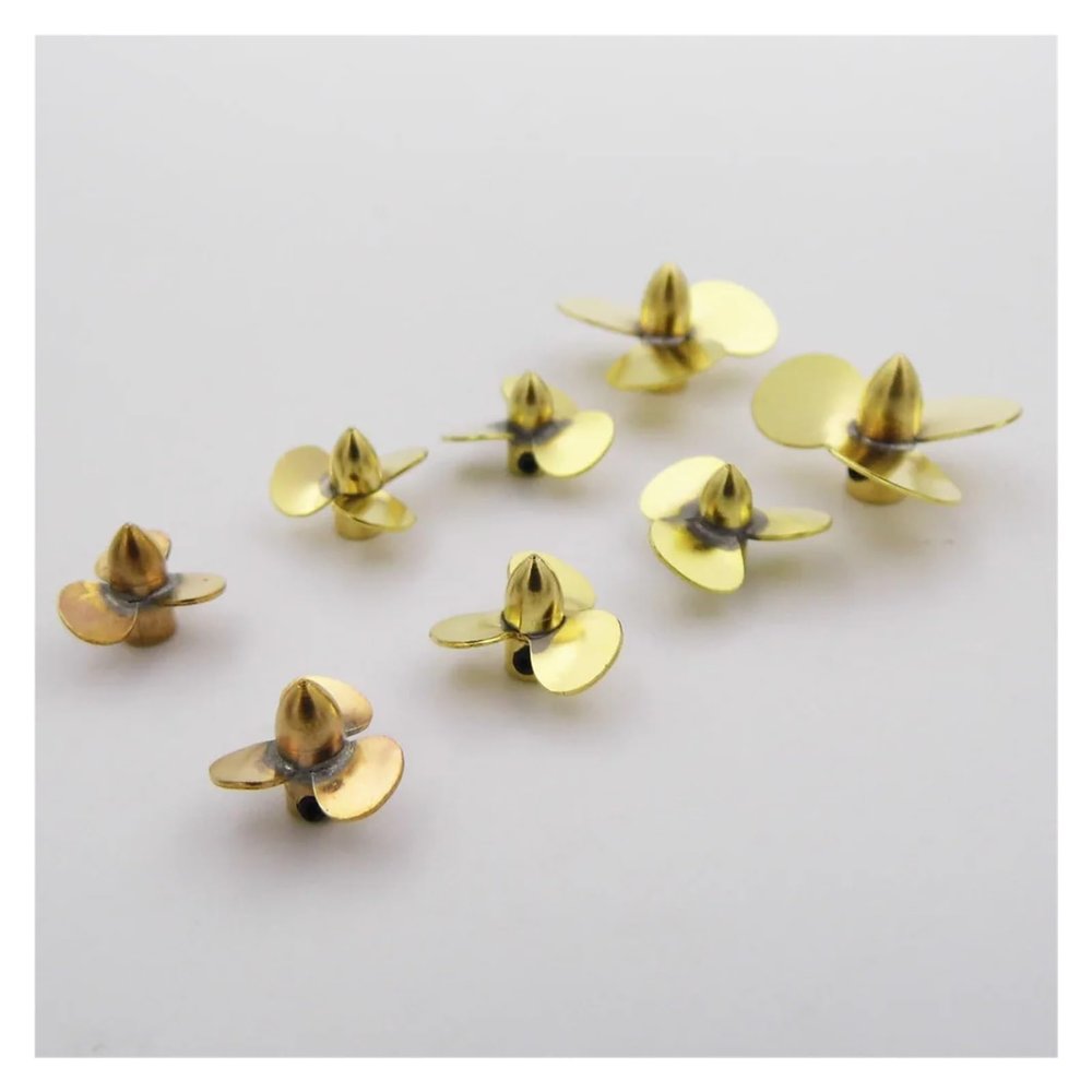 1PC 12mm 14mm 16mm 23mm Copper Propeller 3-Blades Mini Prop Left Right Hand for 2mm Shaft RC Boat Scale Marine Submarine (Color : D23mm Left Hand)