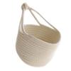 IMIKEYA Hanging Hanging Hamper Wall Basket Rope Storage Hanging Organizer with Pockets Toy Storage Bin Baby Basket Toy Storage Wall Hanging White Household Products view 1