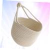 IMIKEYA Hanging Hanging Hamper Wall Basket Rope Storage Hanging Organizer with Pockets Toy Storage Bin Baby Basket Toy Storage Wall Hanging White Household Products view 2