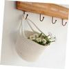 IMIKEYA Hanging Hanging Hamper Wall Basket Rope Storage Hanging Organizer with Pockets Toy Storage Bin Baby Basket Toy Storage Wall Hanging White Household Products view 3
