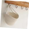 IMIKEYA Hanging Hanging Hamper Wall Basket Rope Storage Hanging Organizer with Pockets Toy Storage Bin Baby Basket Toy Storage Wall Hanging White Household Products view 4