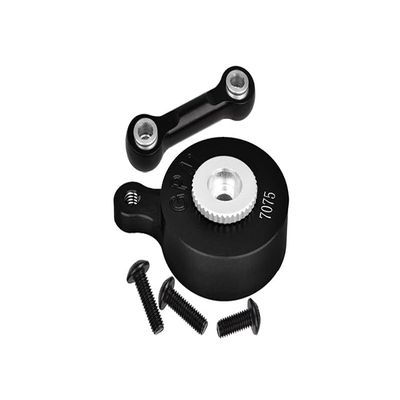 Aluminum 7075 Direct Mount Servo Saver (25T Spline) with Fix Link for Arrma 1:10 VORTEKS/SENTON/Big Rock/Outcast/Granite/KRATON/SENTON / 1:8 Mojave/Vendetta/Infraction Upgrades - Black