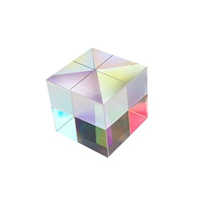 GLEAVI Optical Glass RGB Dispersion Cube for Physics Teaching Arts Decor Prism for Light Refraction Experiments and Educational Use