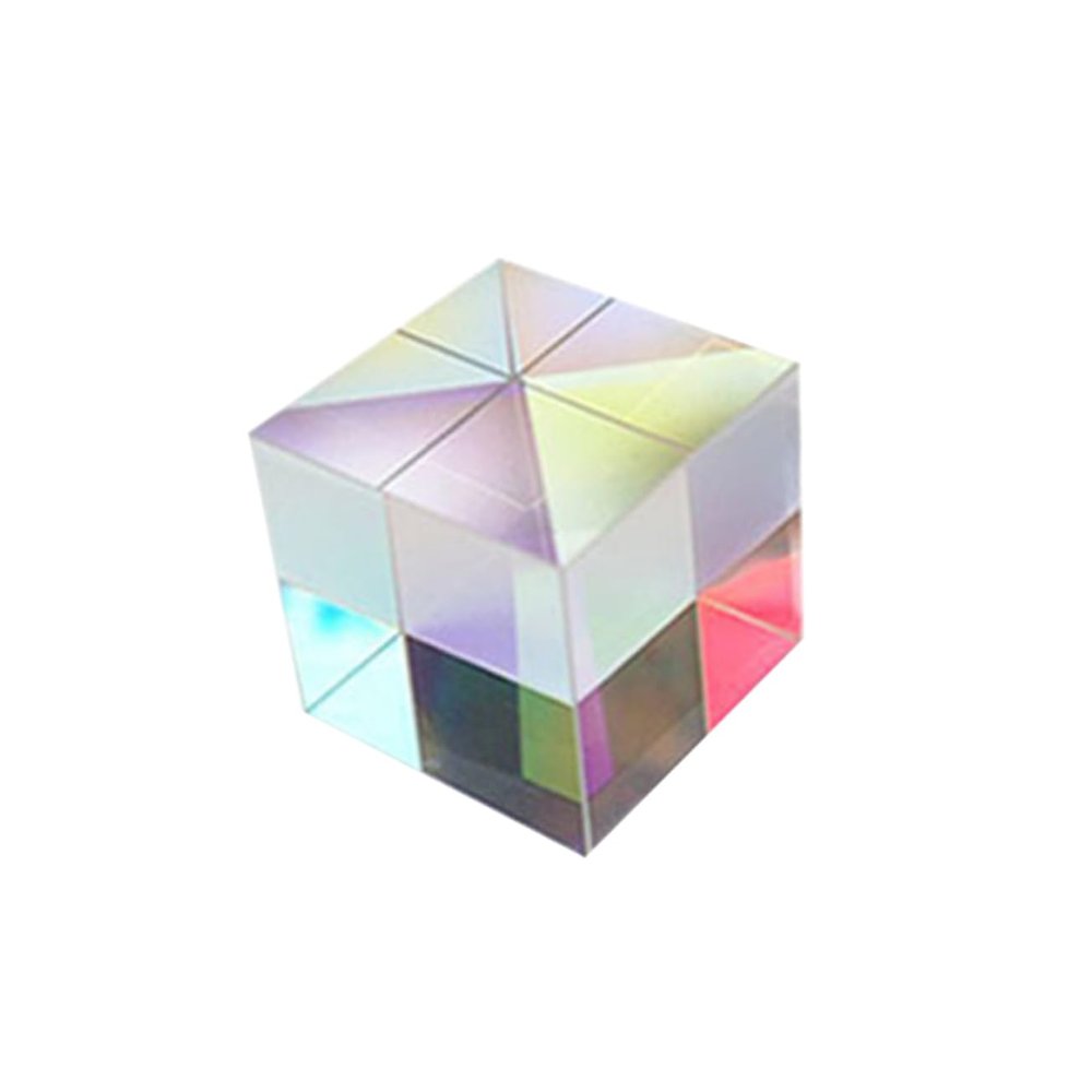 GLEAVI Optical Glass RGB Dispersion Cube for Physics Teaching Arts Decor Prism for Light Refraction Experiments and Educational Use