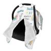 Personalized Winter Baby Car Seat Cover with Name Rainbow Winter Car Seat Cover for Baby Seat or Stroller Custom Infant Car Seat Covers Minky Blankets Nursing Cover Breastfeeding Scarf view 2