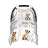 Personalized Winter Baby Car Seat Cover with Name Lion Winter Car Seat Cover for Baby Seat or Stroller Custom Infant Car Seat Covers Minky Blankets Nursing Cover Breastfeeding Scarf view 1