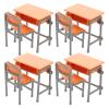 4 Sets Dollhouse Desk Chair Set School Model Mini Schoolbags Miniature School Furniture Set for Collectors Decor view 1