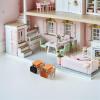 4 Sets Dollhouse Desk Chair Set School Model Mini Schoolbags Miniature School Furniture Set for Collectors Decor view 4