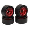Airshi 1.9 Inch Beadlock Rims Rc Wheel Rim Set 4 Pieces Wear Resistant Easy Installation High Strength Universal for SCX10 II III (Red), Airshiu5igxob7q8-14 view 1