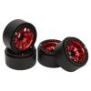 Airshi 1.9 Inch Beadlock Rims Rc Wheel Rim Set 4 Pieces Wear Resistant Easy Installation High Strength Universal for SCX10 II III (Red), Airshiu5igxob7q8-14 view 2