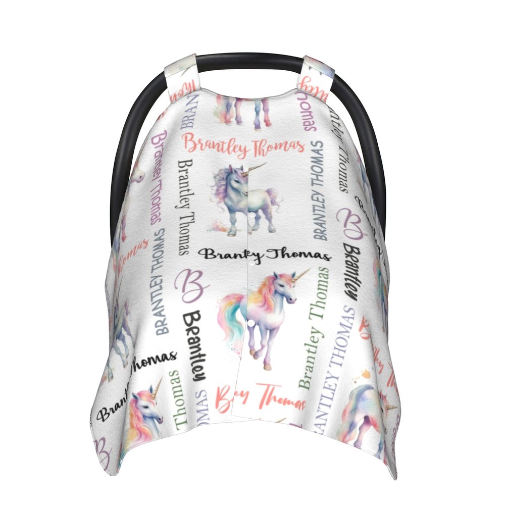Personalized Car Seat Covers Canopy Cover with Name Horse Winter Car Seat Covers for Boys Girls Custom Infant Carseat Covers Minky Western Baby Blanket Nursing Cover Breastfeeding Scarf