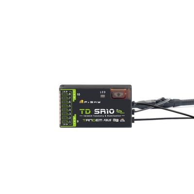 FrSky TD SR10 Dual-Band Receiver Simultaneous 2.4GHz & 900MHz Advanced Stabilizer & Telemetry Triple Antenna Design 10 Configurable Ports Black Box Function Long Range & Low Latency