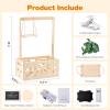 8 In 1 Wooden Baby Shower Crate Closet, Baby Basket with Handle Footprint Kit for Baby Shower Gifts, Baby Shower Wooden Gift Crate, Baby Personailzed Basket for Pregnancy New Parent view 2