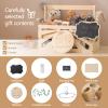 8 In 1 Wooden Baby Shower Crate Closet, Baby Basket with Handle Footprint Kit for Baby Shower Gifts, Baby Shower Wooden Gift Crate, Baby Personailzed Basket for Pregnancy New Parent view 4