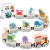 LovesTown Magnetic Wooden Sea Animal Train Set, Montessori Ocean Animal Toys for Kids, Educational Preschool Learning Activities, Toddler Birthday Gifts, 11 PCS view 1