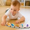 LovesTown Magnetic Wooden Sea Animal Train Set, Montessori Ocean Animal Toys for Kids, Educational Preschool Learning Activities, Toddler Birthday Gifts, 11 PCS view 3