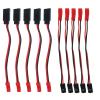 AEDIKO 5 Pairs JST Plug to JR Connector Male Female Cable 10cm Servo Adapter Wire for RC Plane Helicopter Car (JST to JR-10pcs) view 1