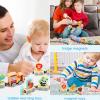 LovesTown Magnetic Train Set for Toddlers, Montessori Learning Toys, Magnet Cars with Animals view 3