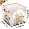 Custom Storage Baskets Personalized Storage Bins Basket Boxes with PU Leather Handles for Clothes Bedroom Closet Organizing Toys Books Shelves Storage Boxes-Pink Safari Animals view 4